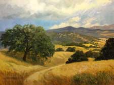 All the Golden Places - California Rolling Hills Oil Painting