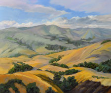 California Golden Hills with Oaks Rolling Oil Painting