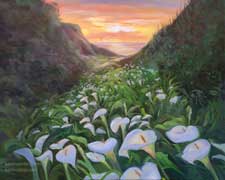 Calla Lily Valley - Garrapata Beach Big Sur painting