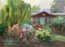 Descanso Rose Garden Dusk landscape oil painting