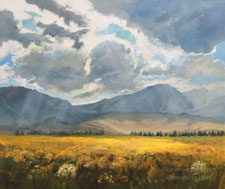 For the Glory of the Skies Eastern Sierra June Lake Loop oil painting