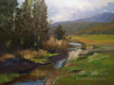 Goodrich Creek near Susanville oil painting 9 x 12