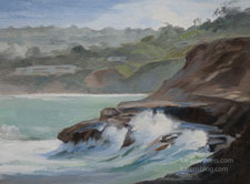 La Jolla Splash california seascape oil painting for sale