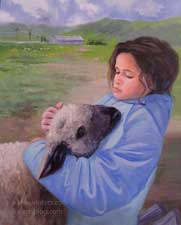 Laura and Her Lamb - 4H portrait with sheep