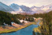 Mack Lake Little Lakes Valley Rock Creek art oil painting miniature for sale