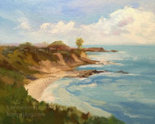 Sunny Cove, Little Corona Del Mar 8 x 10 inch Newport oil painting