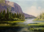 Twin Lakes Mammoth oil painting