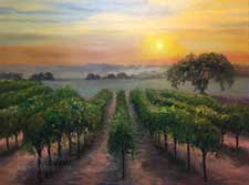 Vineyard Valley Wine Country landscape California oil painting