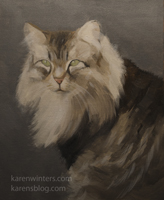 Brown Tabby Cat painting pet portrait