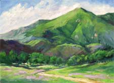<Zaca Mountain Wine Country Los Olivos California landscape oil painting by Karen Winters>