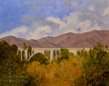 Colors of the Arroyo Seco - Colorado Street Bridge Pasadena oil painting art contemporary impressionist oil painting