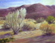 California desert morning oil painting