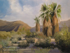 Desert Palms Anza Borrego landscape oil painting California impressionist Karen Winters