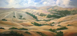 Great Golden Spaces California Rolling Hills Impressionist Plein Air style landscape oil painting art