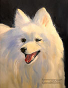 Japanese Spitz Dog pet portrait by Karen Winters