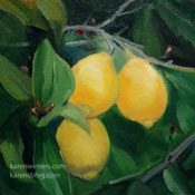 Lemon Trio Oil painting