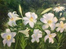 White Lilies oil painting