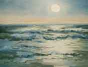 Malibu Surf Sunset 6 x 8 oil painting