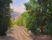 Rancho Camulos Orange Grove Oil Painting Highway 126 Santa Clara River Valley Fillmore Art California Impressionist Oil Painting by Karen Winters