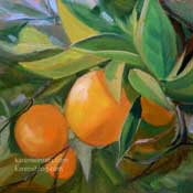 orange quartet oil painting