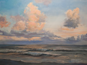 Sailing Clouds - Moonstone Beach Cambria original oil painting by Karen Winters