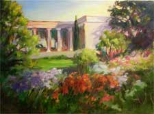 Huntington Gardens Scott Gallery Shakespeare Garden oil painting San Marino