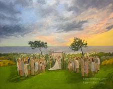 Sunset Wedding in Portugal oil painting on commission