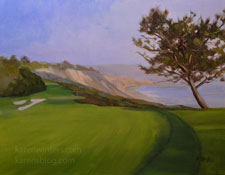Torrey Pines Golf Course Oil painting commission art work