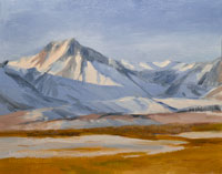 Winter's Here Eastern Sierra Upper Owens Valley oil painting by Karen Winters