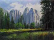 Yosemite Sentinel Rock Sentinel Meadow Landscape Oil Painting by Karen Winters Fine Art