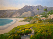 Point Dume Zuma Beach oil painting by California Art Club artist Karen Winters